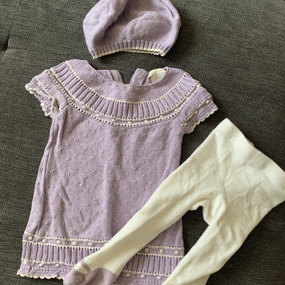 Purple knit outfit